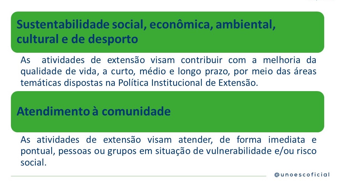 FINALIDADE DAS ATIVIDADES DE EXTENSAO